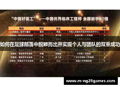 如何在足球部落中脱颖而出并实现个人与团队的双重成功