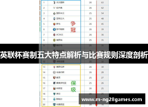 英联杯赛制五大特点解析与比赛规则深度剖析